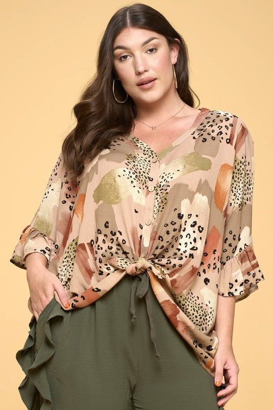 Geo Printed Tunic Top