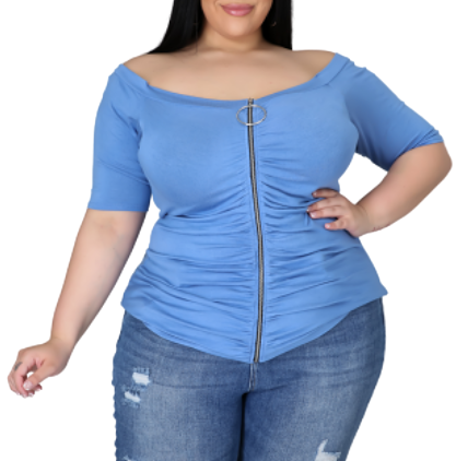 Ruched Off Shoulder Top