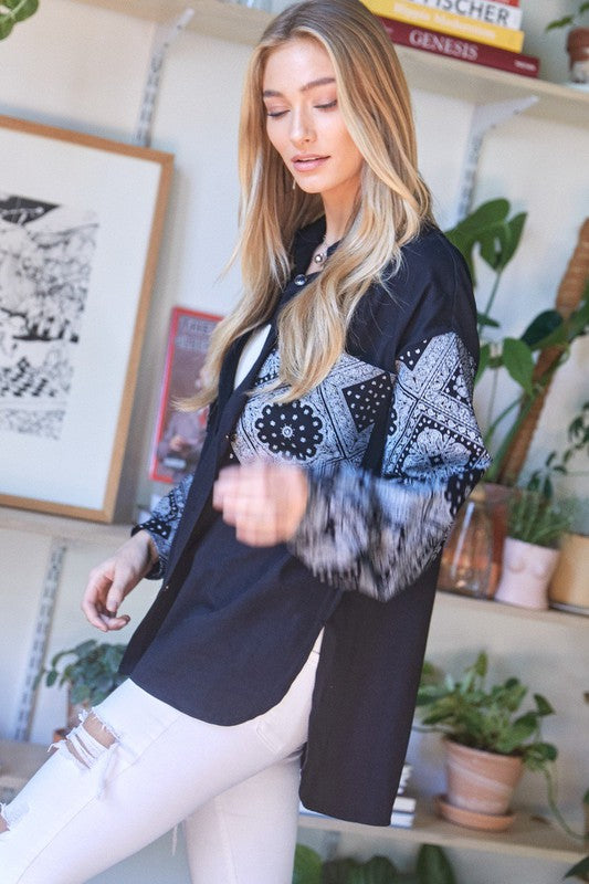 Bandana Square Shacket