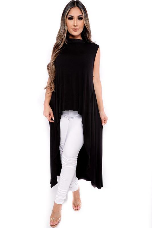 Mock Neck Hi Lo Top - Taffycat's