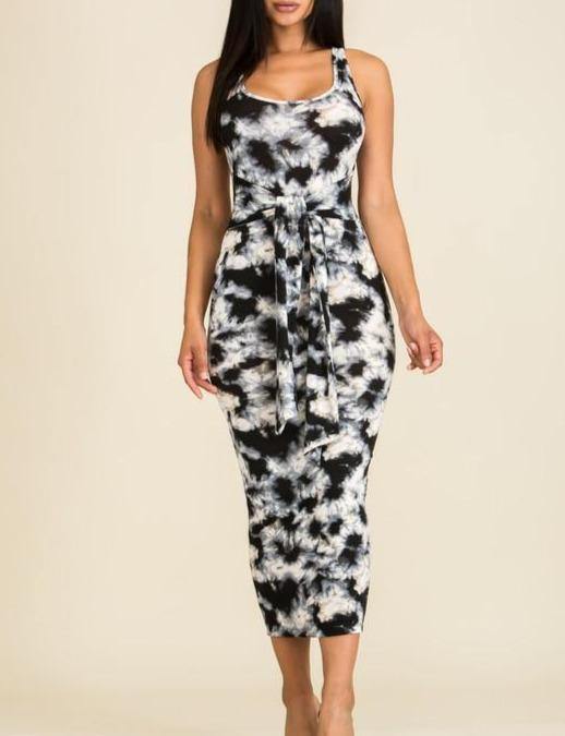 Black & Tan Tie Dye Ribbed Midi Dress Taffycat's Boutique Black & Tan Tie Dye Ribbed Midi Dress Taffycat's Boutique