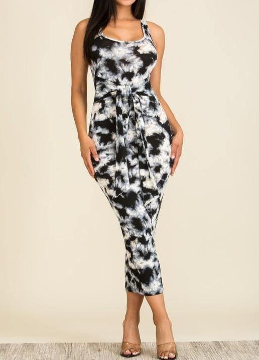 Ribbed Tie Dye Midi Dress - Taffycat's