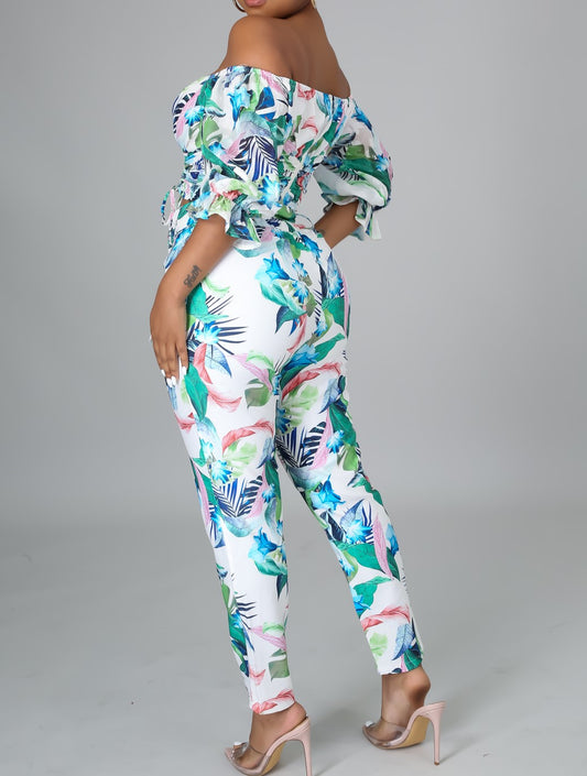 Blue Hawaiian Pant Set