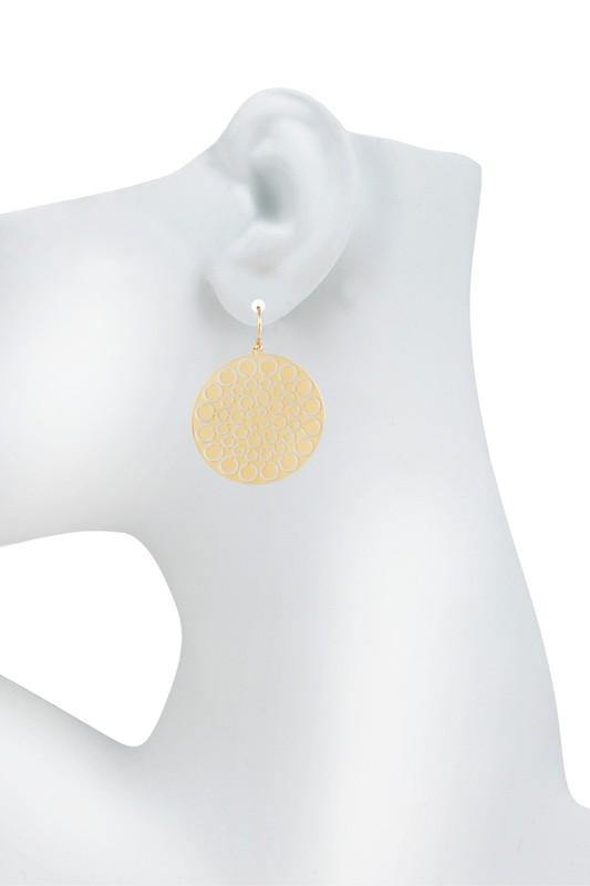 Circle Coin Cutout Earrings - Taffycat's