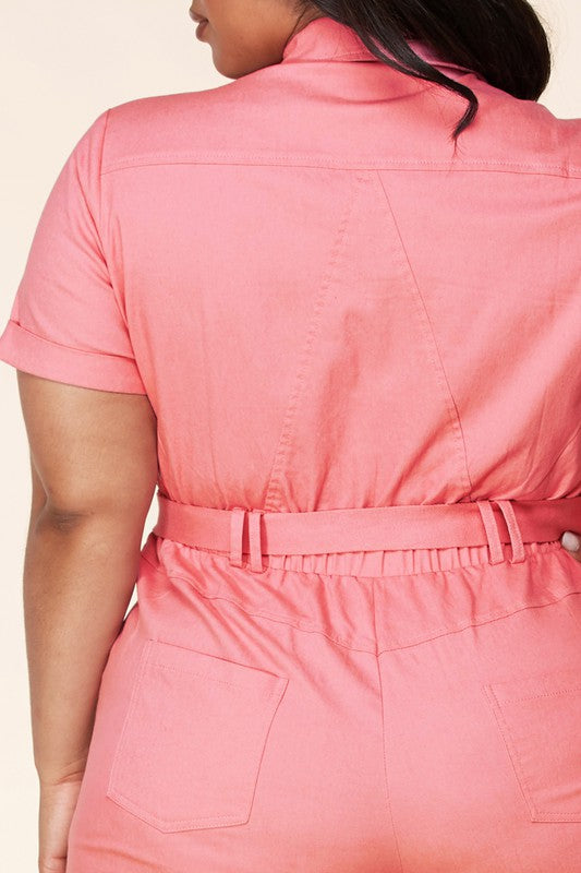 Coral Cargo Jumpsuit