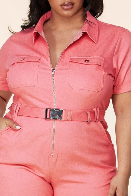 Coral Cargo Jumpsuit