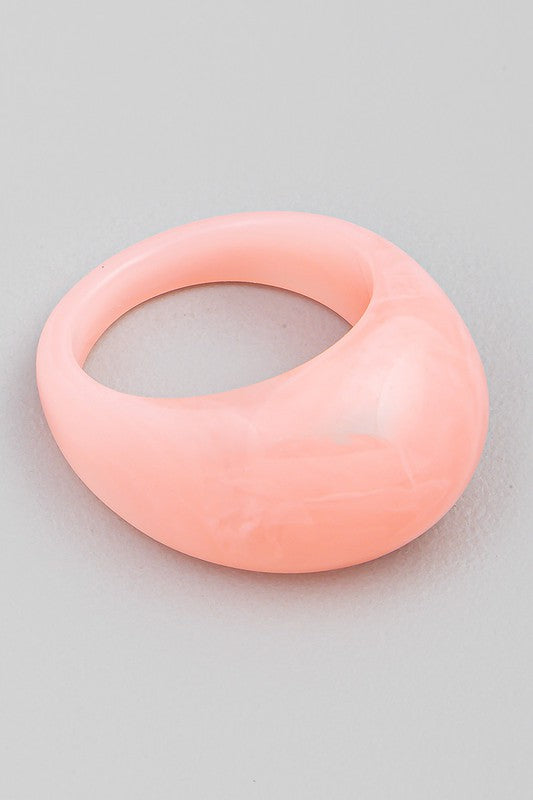 Peach Solid Dome Resin Ring Size 7, 8 -Taffycat's