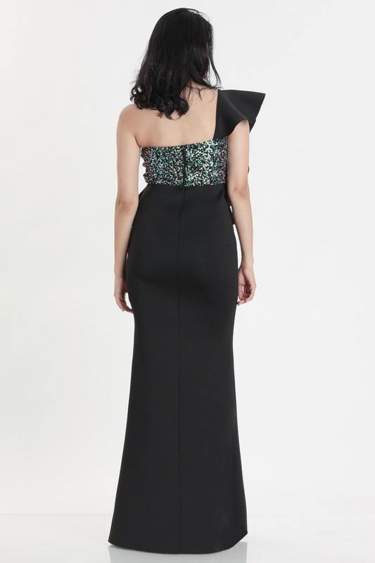 One Shoulder Sequins Top Formal Dress - Taffycat's