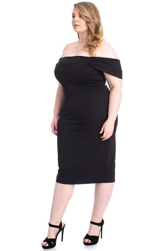 Off Shoulder Tube Midi Dress - Taffycat's
