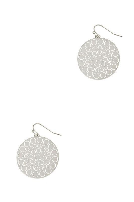 Circle Coin Cutout Earrings - Taffycat's