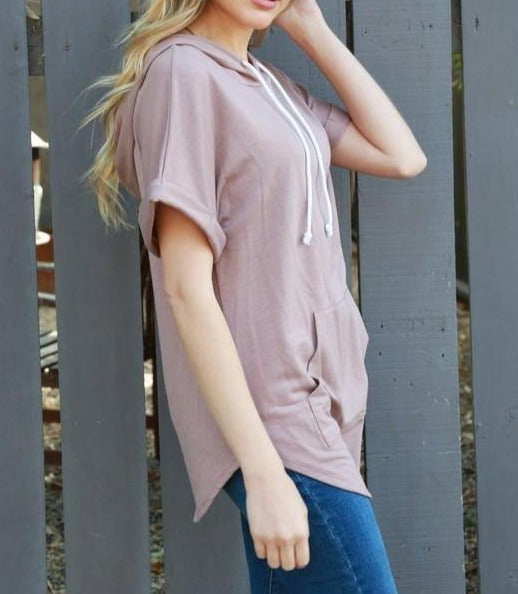 Drawstring Hoodie Tunic - Taffycat's