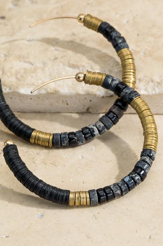 Boho Stone Hoop Earrings - Taffycat's