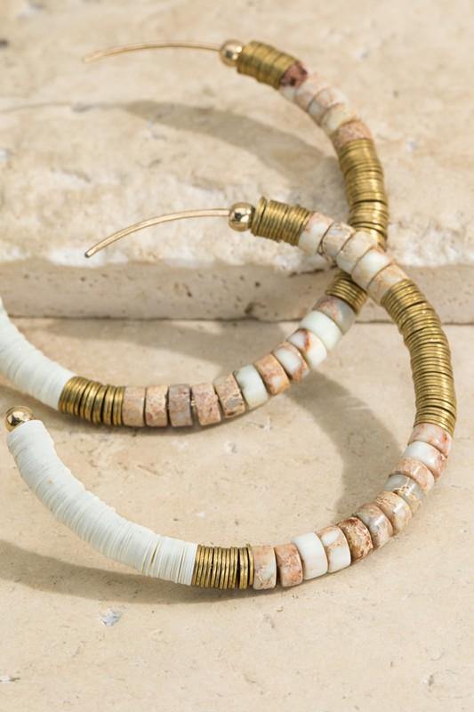 Boho Stone Hoop Earrings - Taffycat's