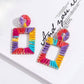 Rainbow Bright Raffia Earrings