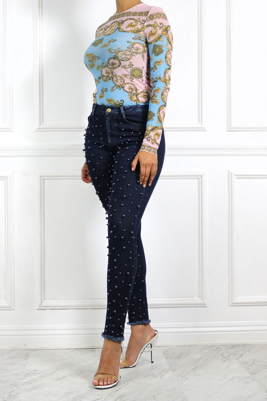 Pearl Studded Jeans