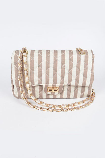 Quilted Stripe Clutch Bag