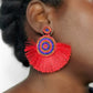 Red Flare Tassel Earrings