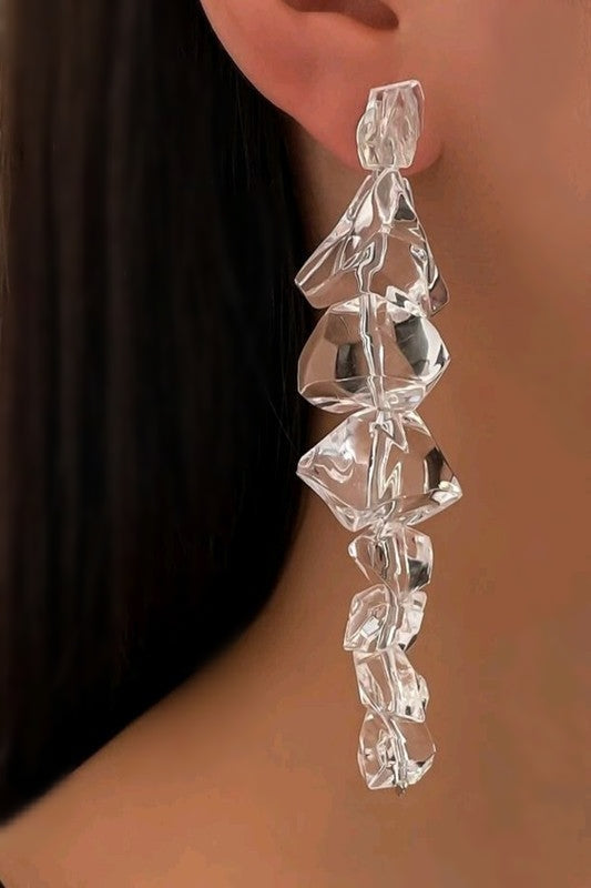 Crystal Beaded Long Earrings