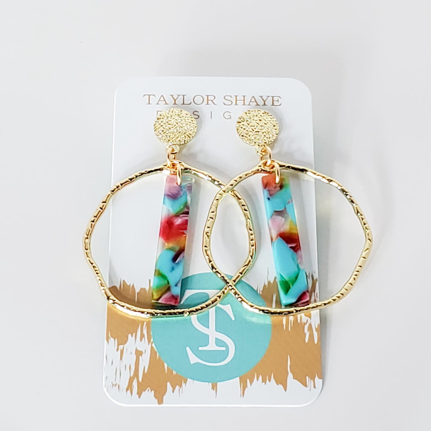 Taylor Shaye Designs Watercolor Stick Hoops sold by Taffycat's Boutique